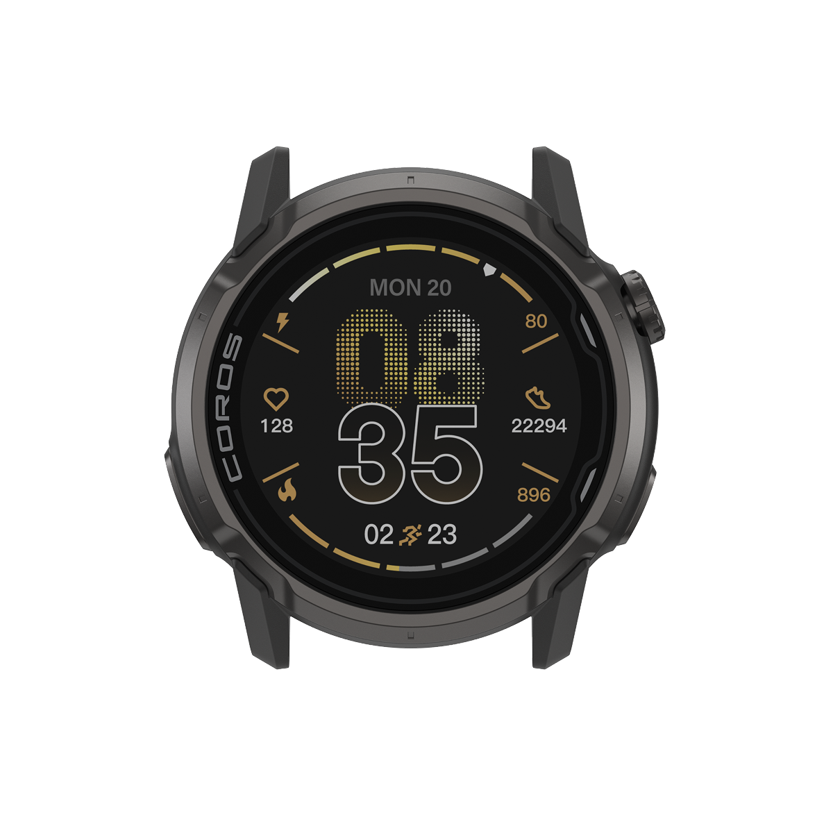 Front view of the COROS APEX 4 42mm Watch Body Black