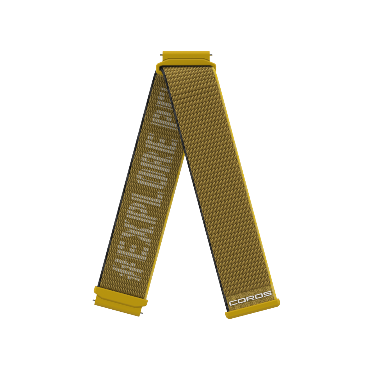 Front view of 22mm Nylon Band Yellow - Short