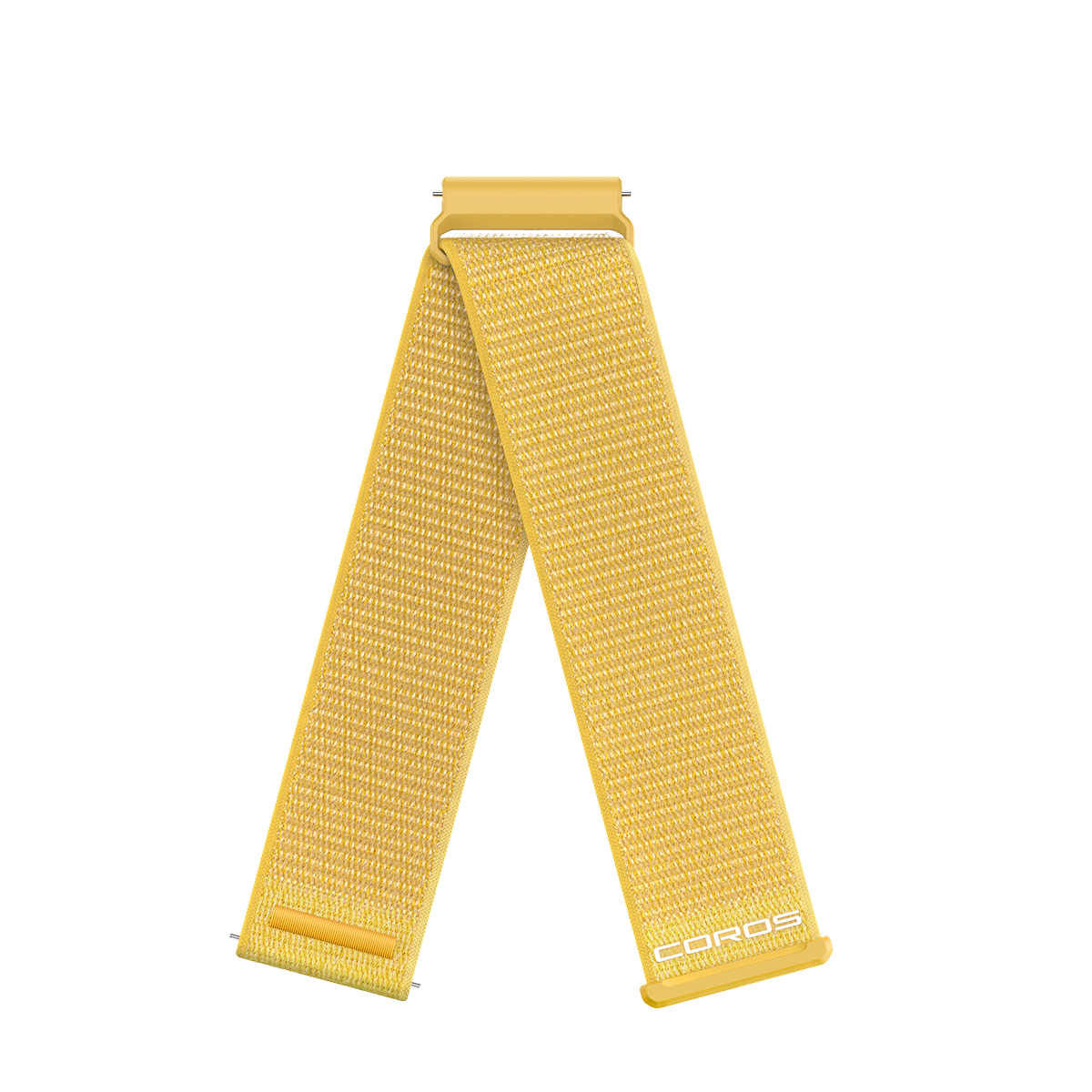 Front view of the COROS APEX 4 24mm Nylon Band in Yellow