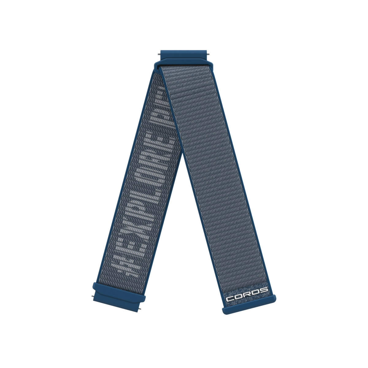 Front view of the COROS APEX 4 22mm Nylon Band Blue