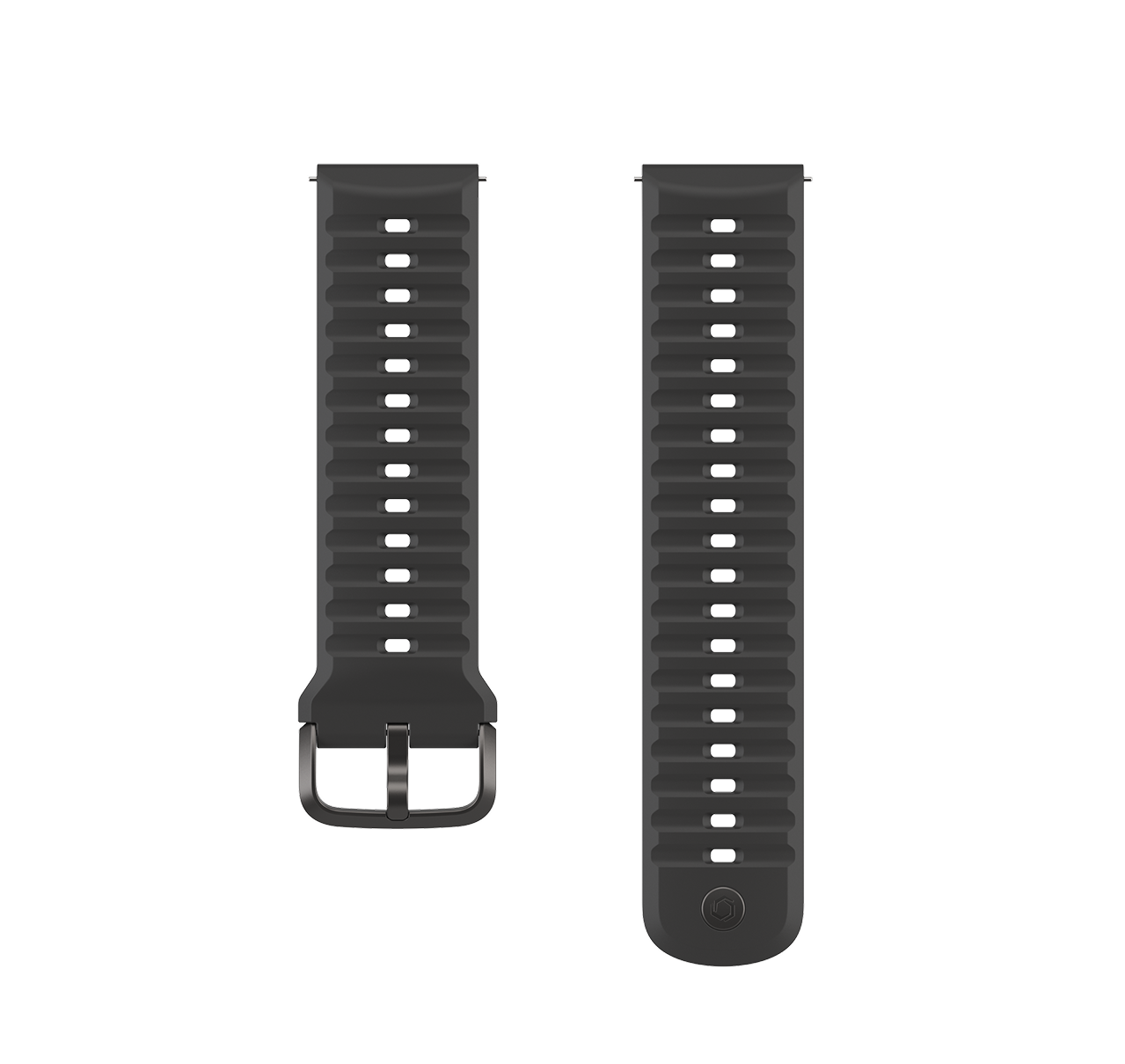 Front view of the COROS APEX 4 22mm Band in Silicone / Black