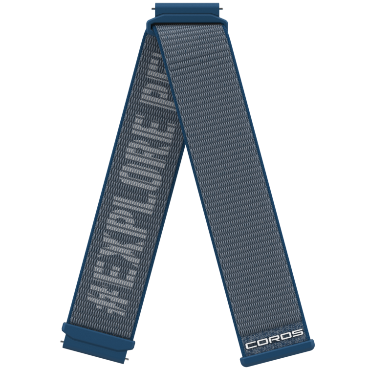 Front view of the 22mm Nylon Band in Blue.