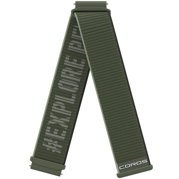 Front view of the 22mm Nylon Band in Green.