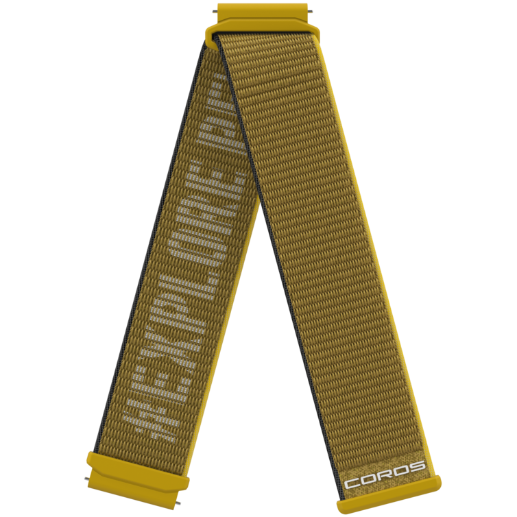 Front view of the 22mm Nylon Band in Yellow.