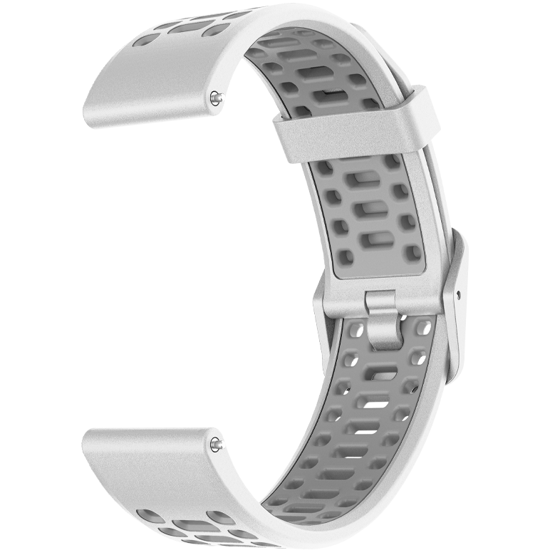 Front view of the 20mm Silicone Band in White.