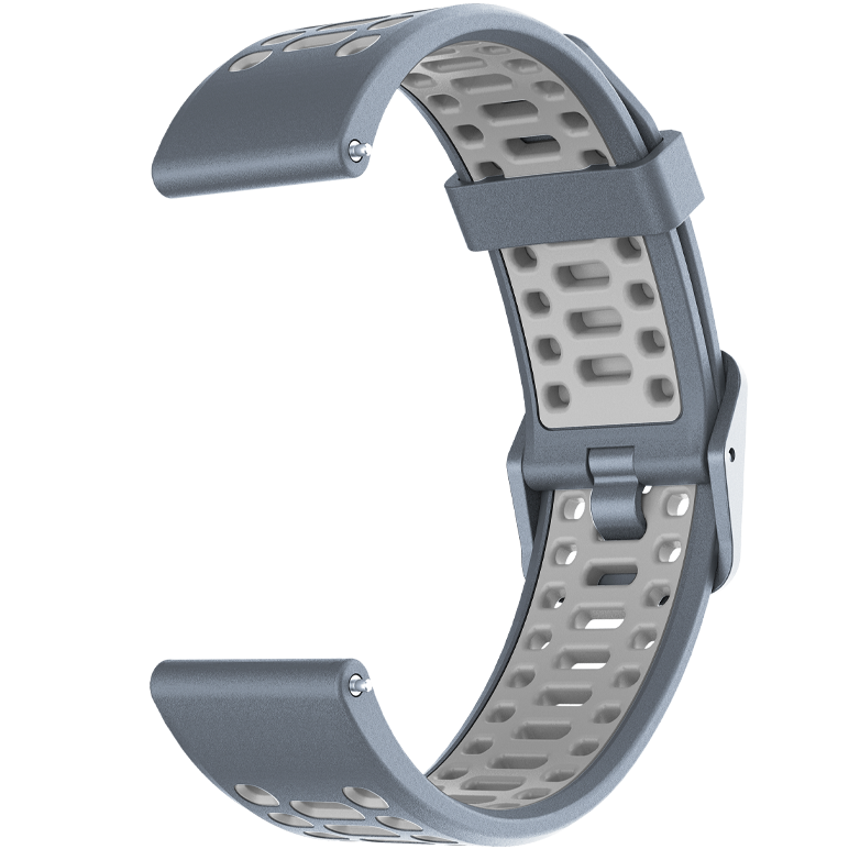 Front view of the 20mm Silicone Band in Blue Steel.