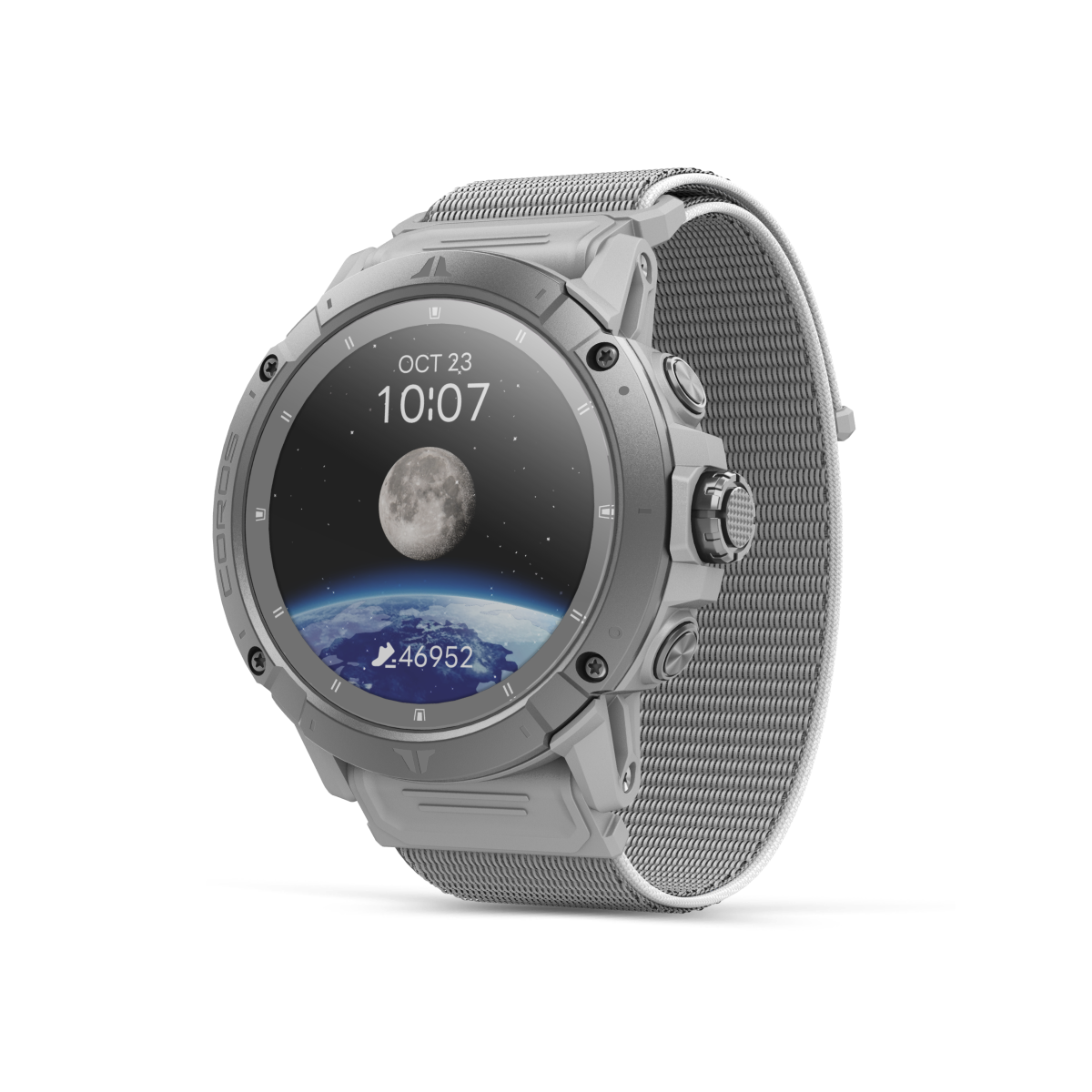 Side view of the COROS VERTIX 2S GPS Adventure Watch Moon