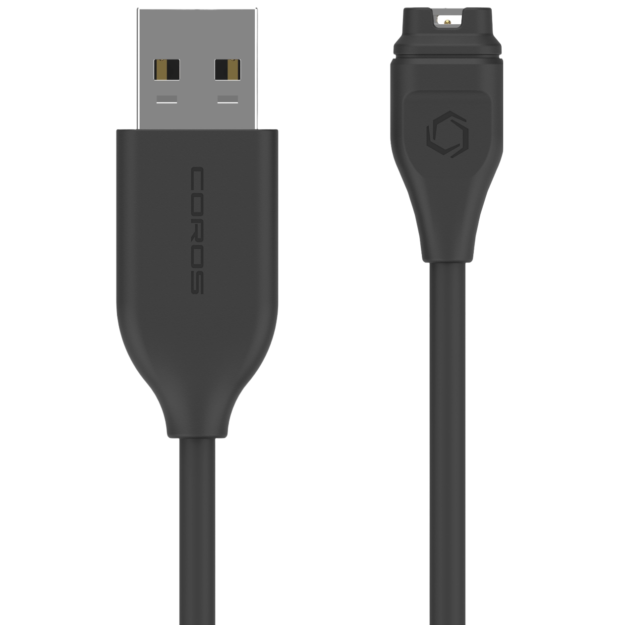 Front view of the black charging cable.