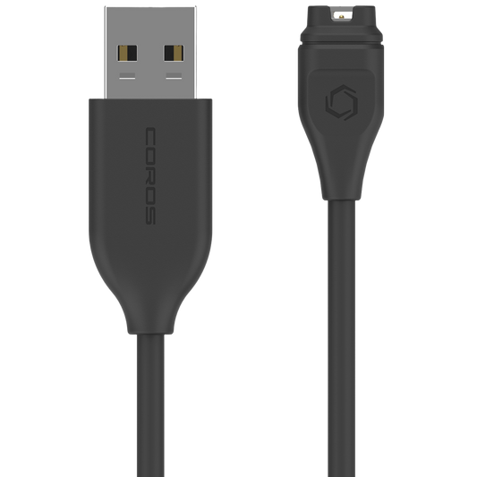 Front view of the black charging cable.