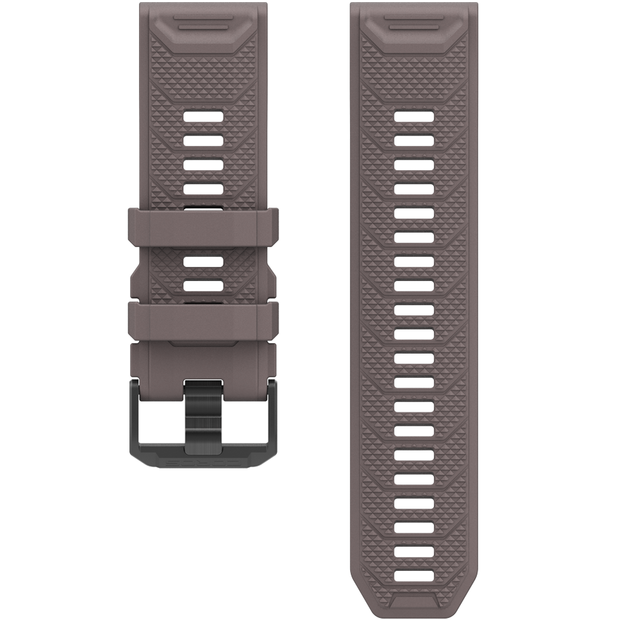Front view of the 26mm Silicone Band in grey.
