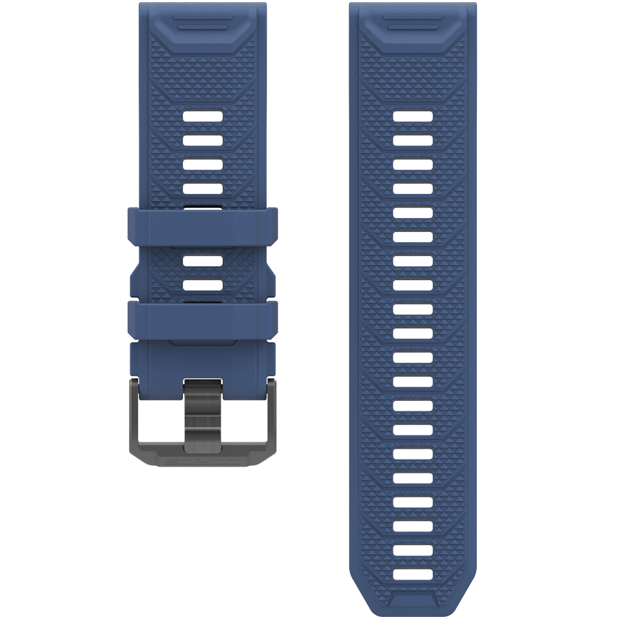Front view of the 26mm Silicone Band in navy.