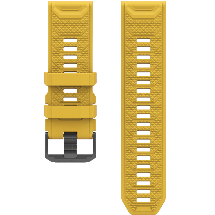 Front view of the 26mm Silicone Band in yellow.